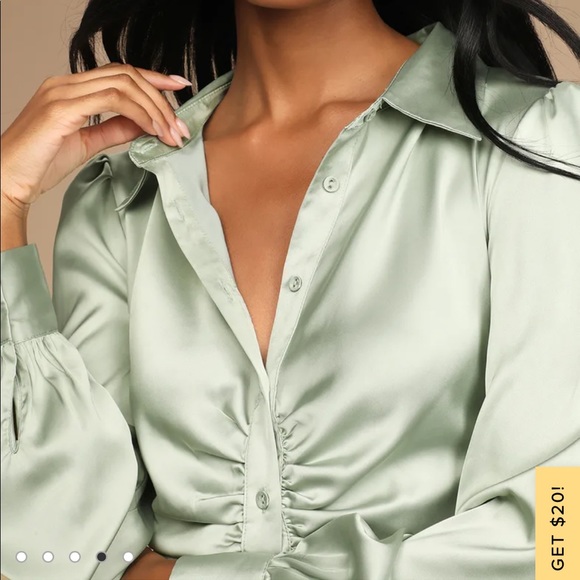 Don’t Ruche Into Things Sage Lulu’s Shirt Dress - Picture 4 of 9